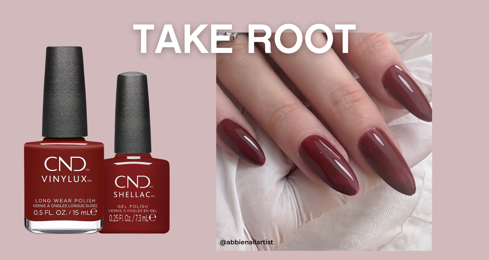 Burgundy red CND gel polish autumn nails