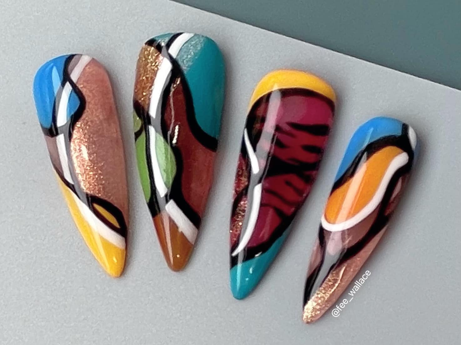 fee wallace nail art with gleam and glow summer collection 