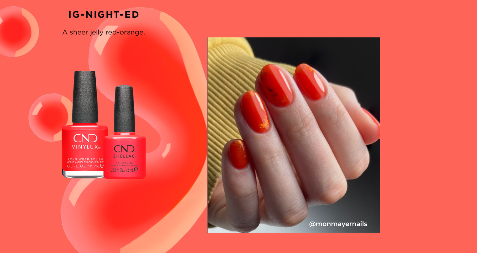 jelly nails orange cnd shellac gel polish 