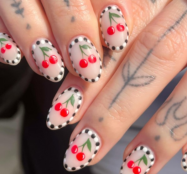 Cherry nail art 